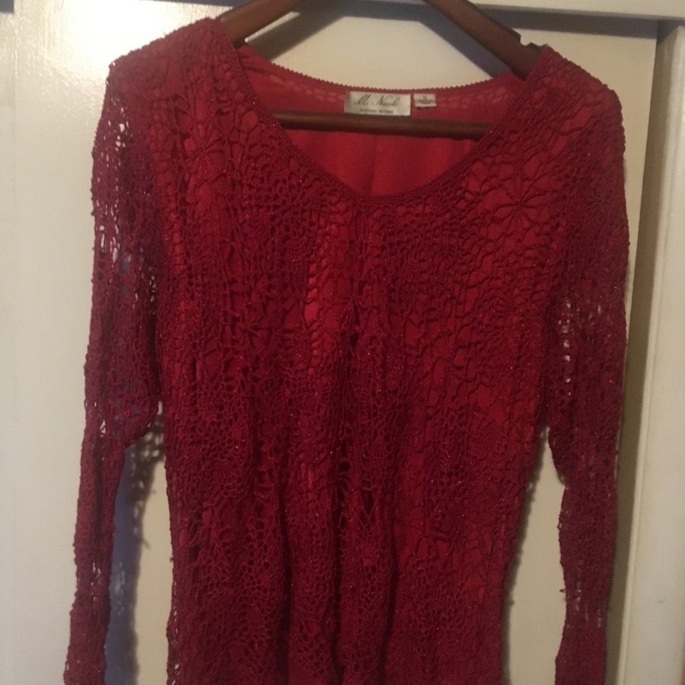 M. Nicole evening woman red blouse size 1x
